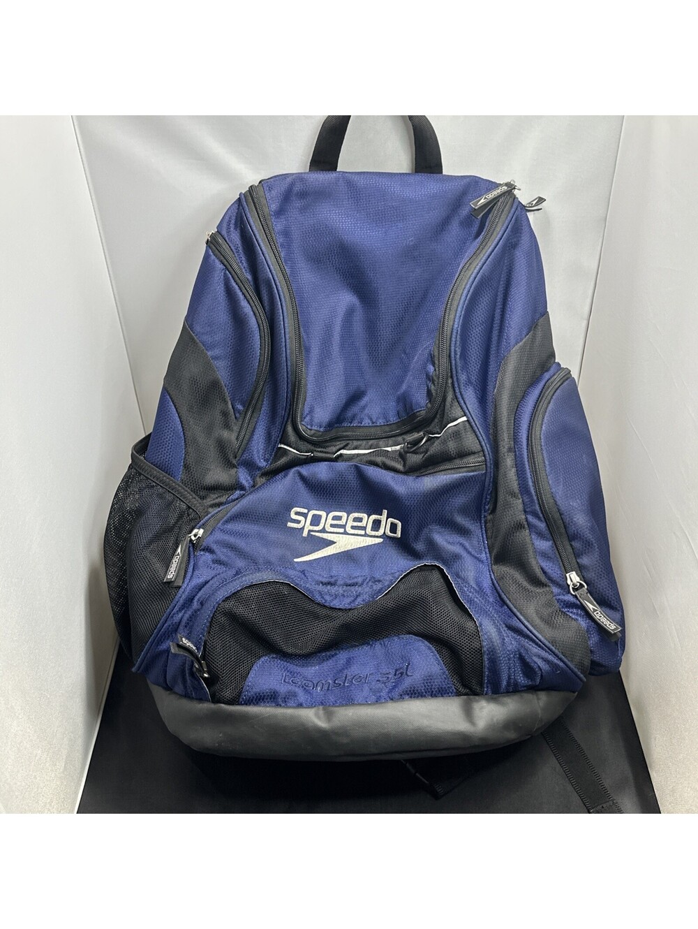 SPEEDO Teamster 35L Large Swim BLUE NAVY Backpack kickboard Wet Bag Padded Back